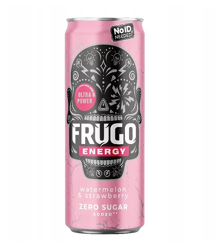 Frugo Energy Drink Pink Watermelon & Strawberry Zero Sugar 330ml