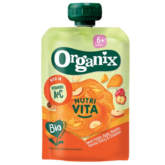 Organix Πολτός "Nutri Vita" με Γλυκοπατάτα & Φρούτα +6μ (100γρ)