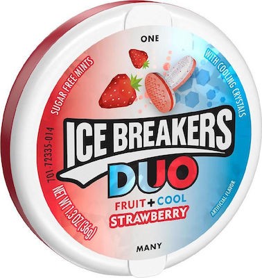 Hershey Καραμέλες Ice Breakers Duo Fruit & Cool με Γεύση Strawberry Χωρίς Ζάχαρη 36gr