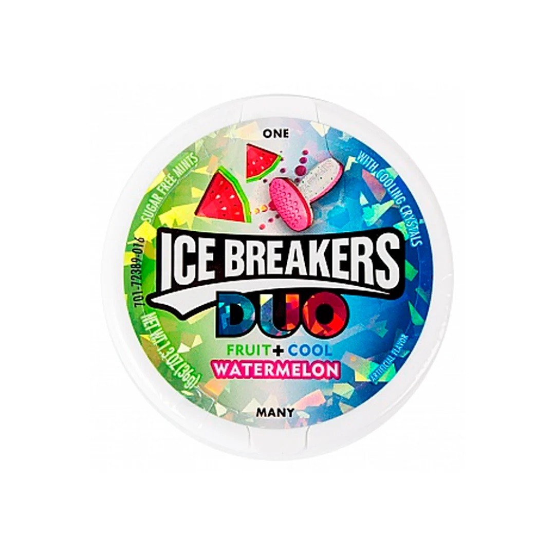 Hershey Καραμέλες Ice Breakers Duo Fruit & Cool με Γεύση Watermellon Χωρίς Ζάχαρη 42gr