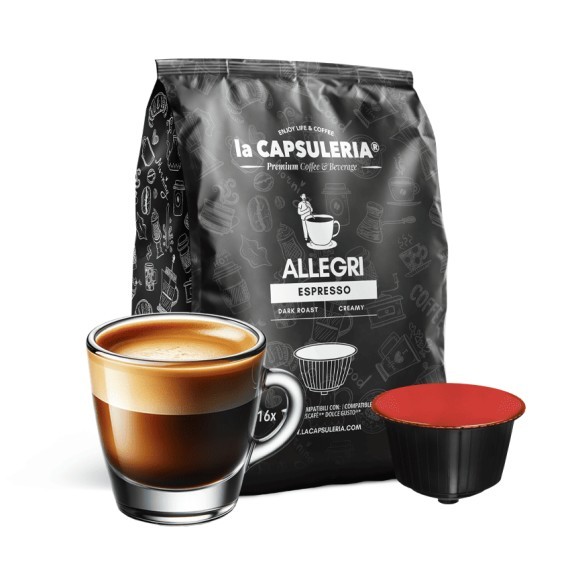 Κάψουλες Καφέ Συμβατές Με Μηχανλες Dolce Gusto 10τμχ-Allegri Espresso Coffee - Capsules compatible with Nescafè Dolce Gusto®*-La Capsuleria