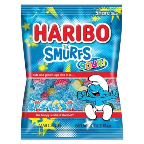 HARIBO SOUR SMURFS BAG 113g