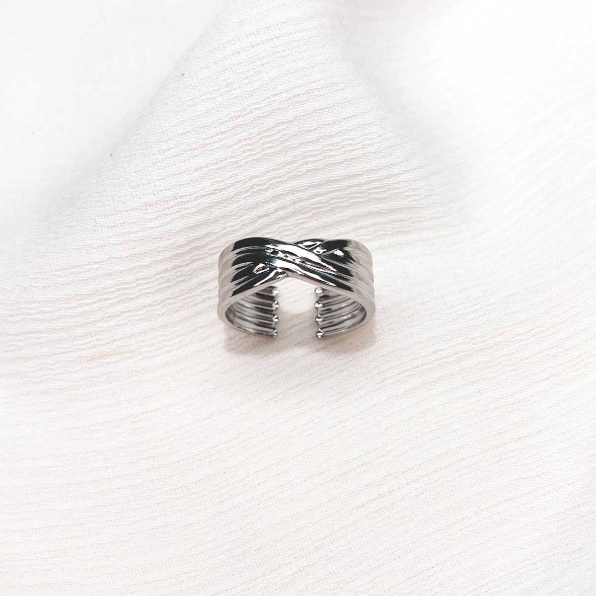 CROSS SILVER RING