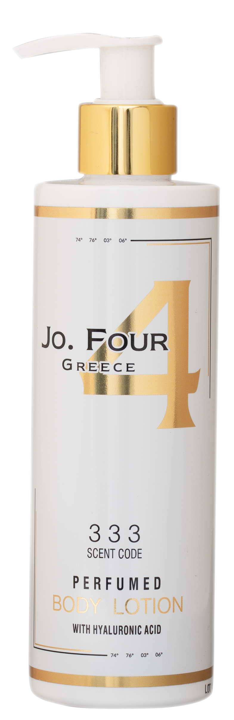 Jo. Four "Code 333"  perfumed body lotion