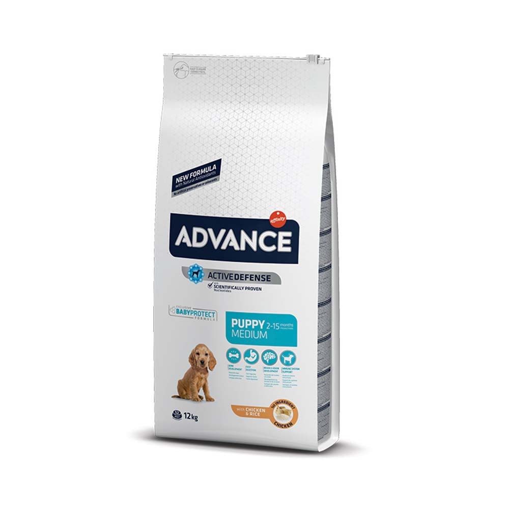 Advance Puppy Medium με Κοτόπουλο και Ρύζι 12kg