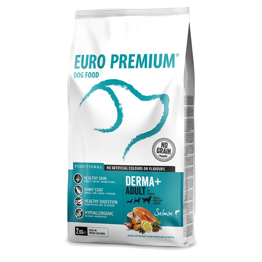 EuroPremium Medium Adult Derma με Σολομό και Πατάτα (grain free) 2kg