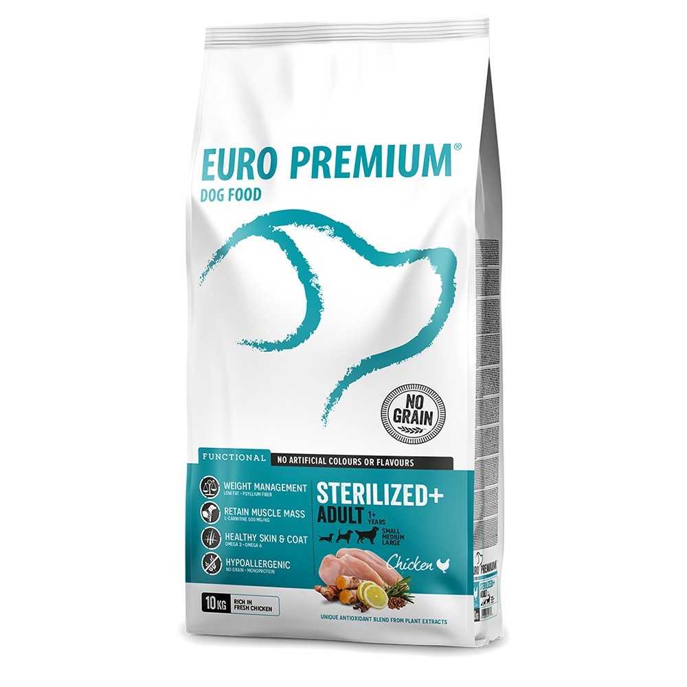 EuroPremium  Medium Adult Sterilised με Κοτόπουλο (grain free) 10kg