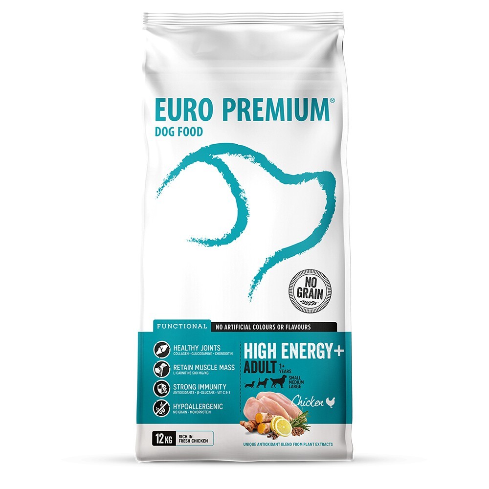 EuroPremium Large Adult High Energy με Κοτόπουλο (grain free) 12kg