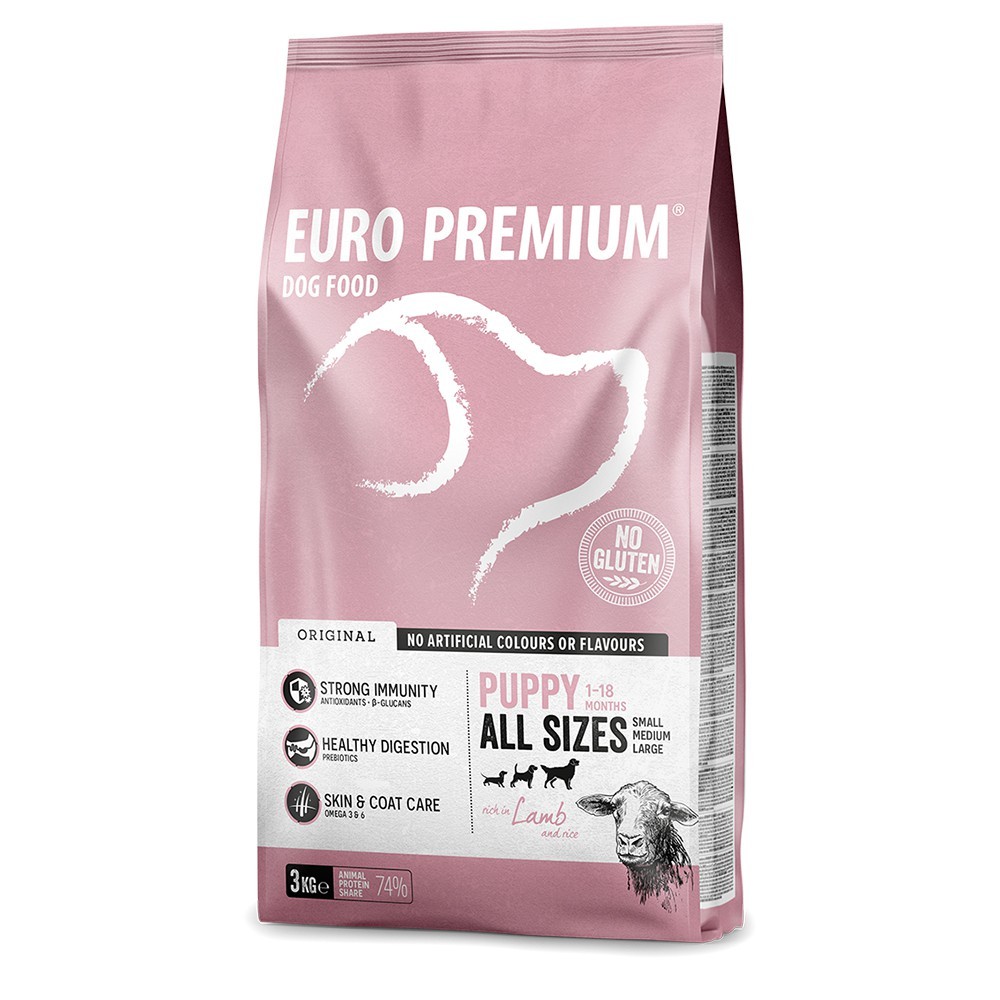 EuroPremium PUPPY ALL SIZES με Αρνί 3Kg