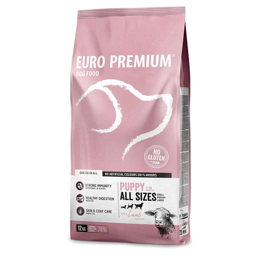 EuroPremium PUPPY ALL SIZES με Αρνί 12Kg