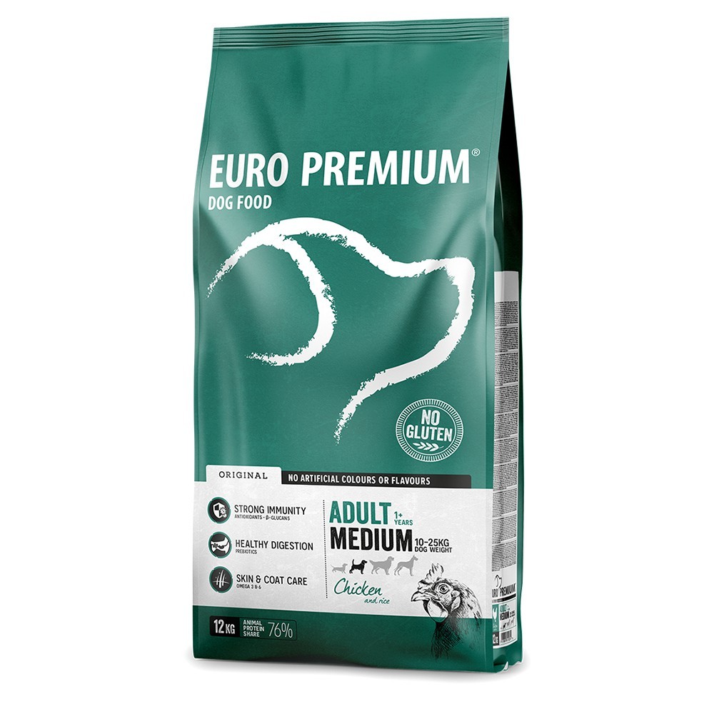 EuroPremium MEDIUM ADULT με Κοτόπουλο 12Kg