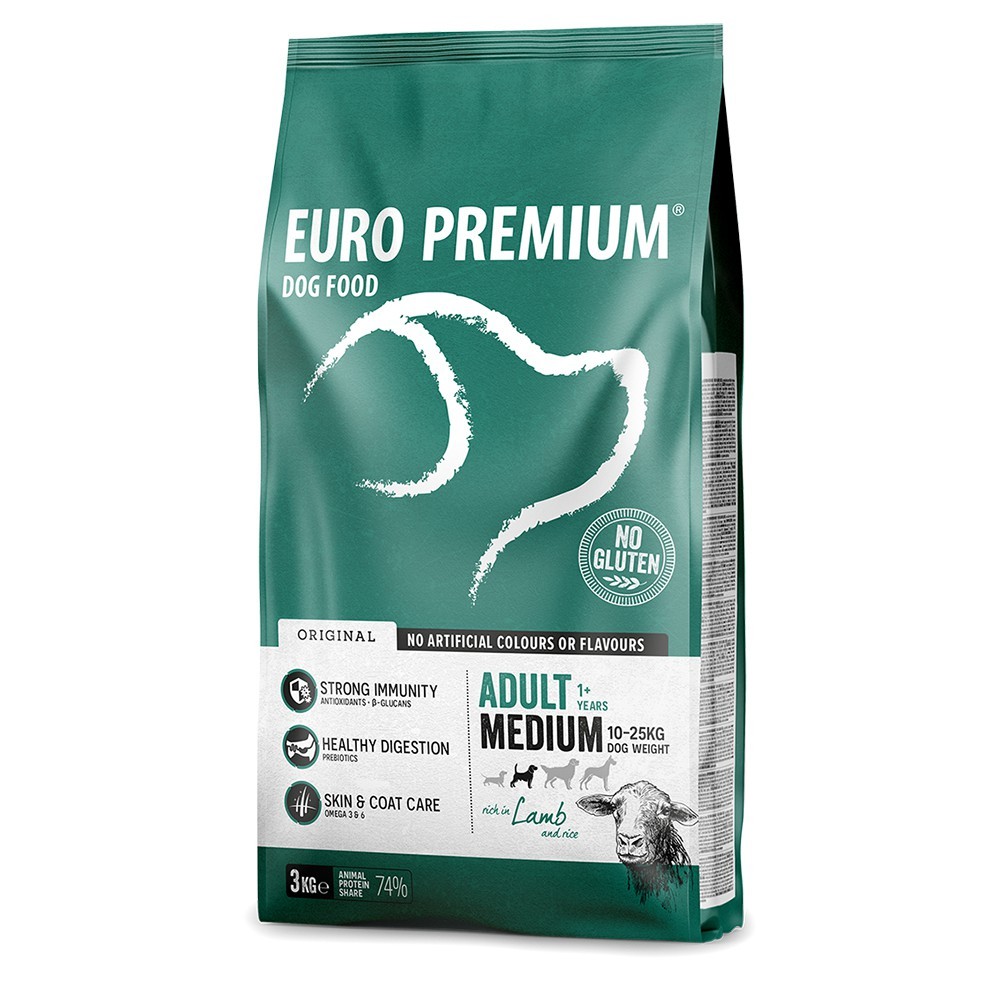 EuroPremium MEDIUM ADULT με Αρνί 3Kg