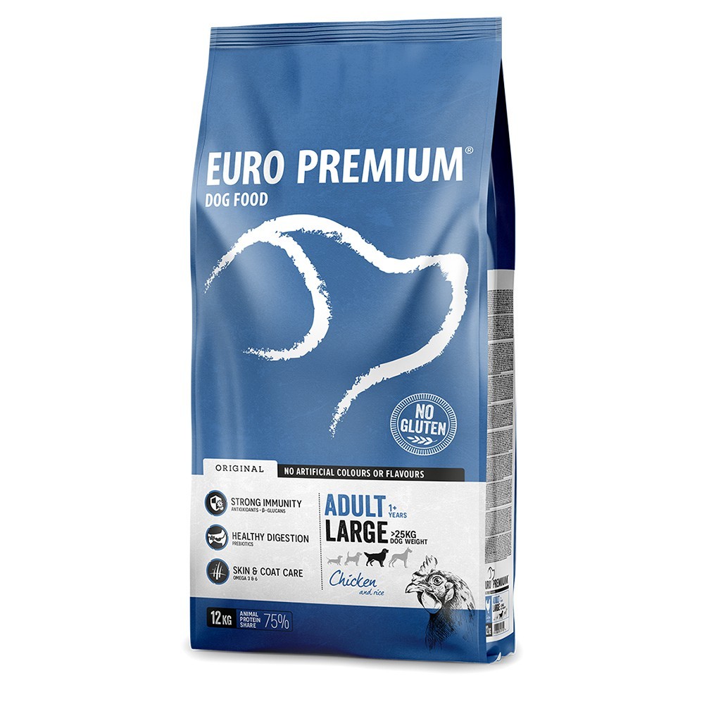 EuroPremium LARGE ADULT με Κοτόπουλο 12Kg