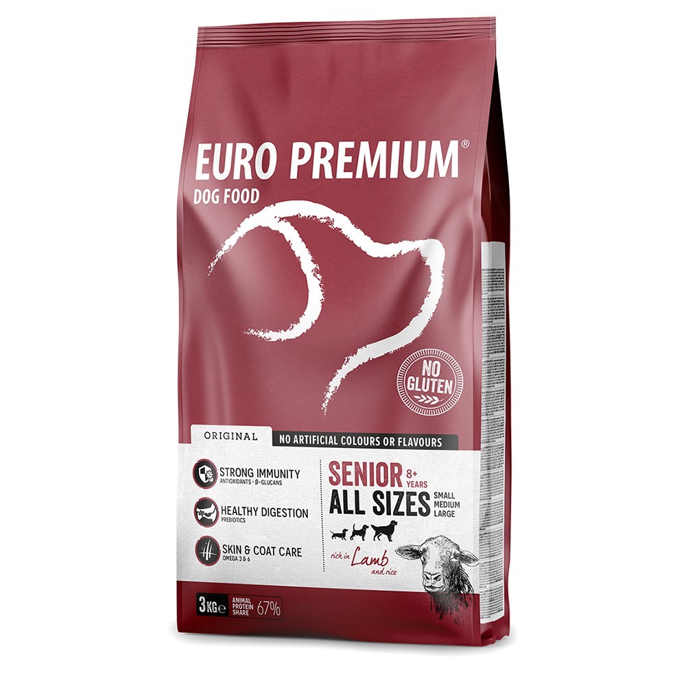 EuroPremium SENIOR ALL SIZES με Αρνί 3Kg