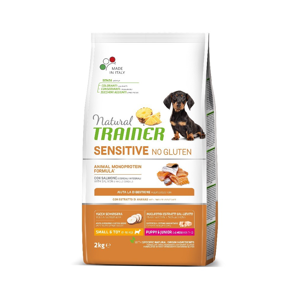 NATURAL TRAINER SENSITIVE PUPPY & JUNIOR ΜΙΝΙ (NO GLUTEN) με Σολομό 2kg