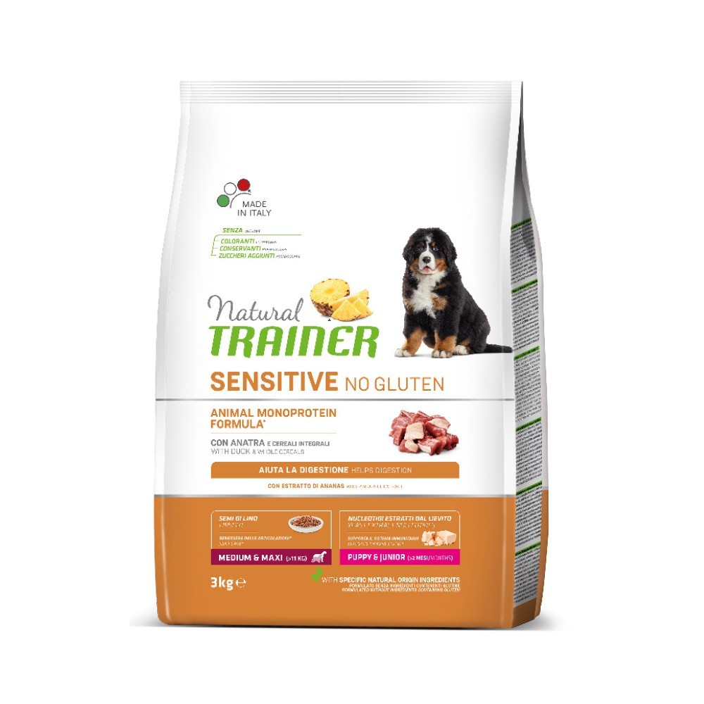 NATURAL TRAINER MEDIUM & MAXI/ PUPPY & JUNIOR με Πάπια 3kg