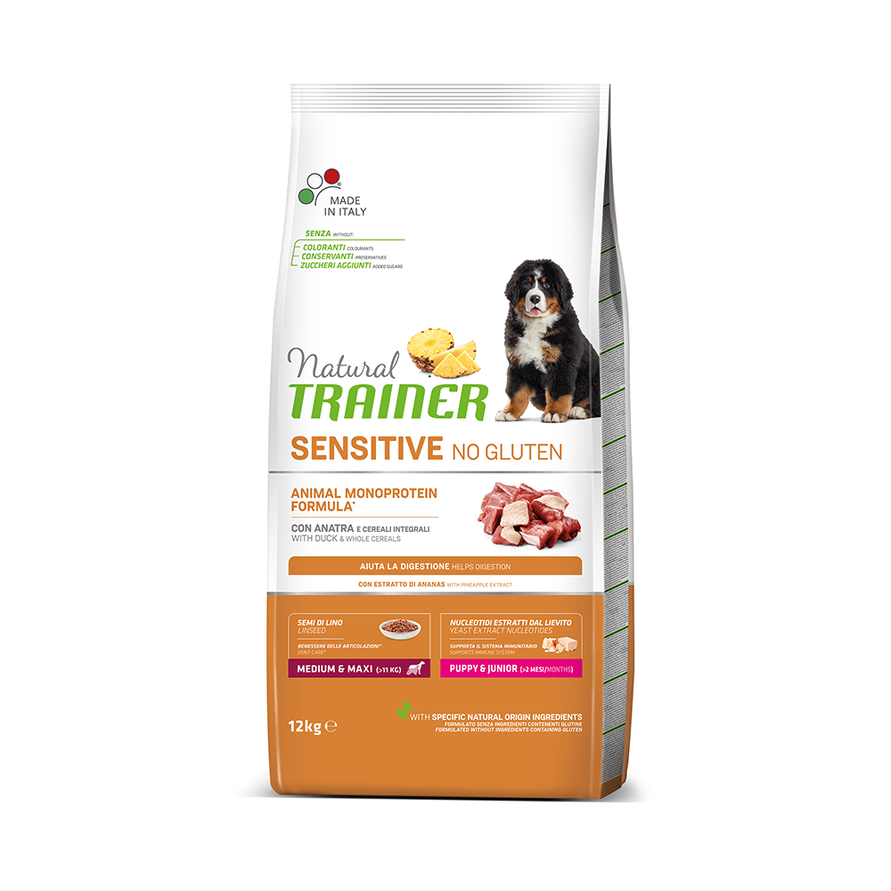 NATURAL TRAINER MEDIUM & MAXI/ PUPPY & JUNIOR με Πάπια 12kg