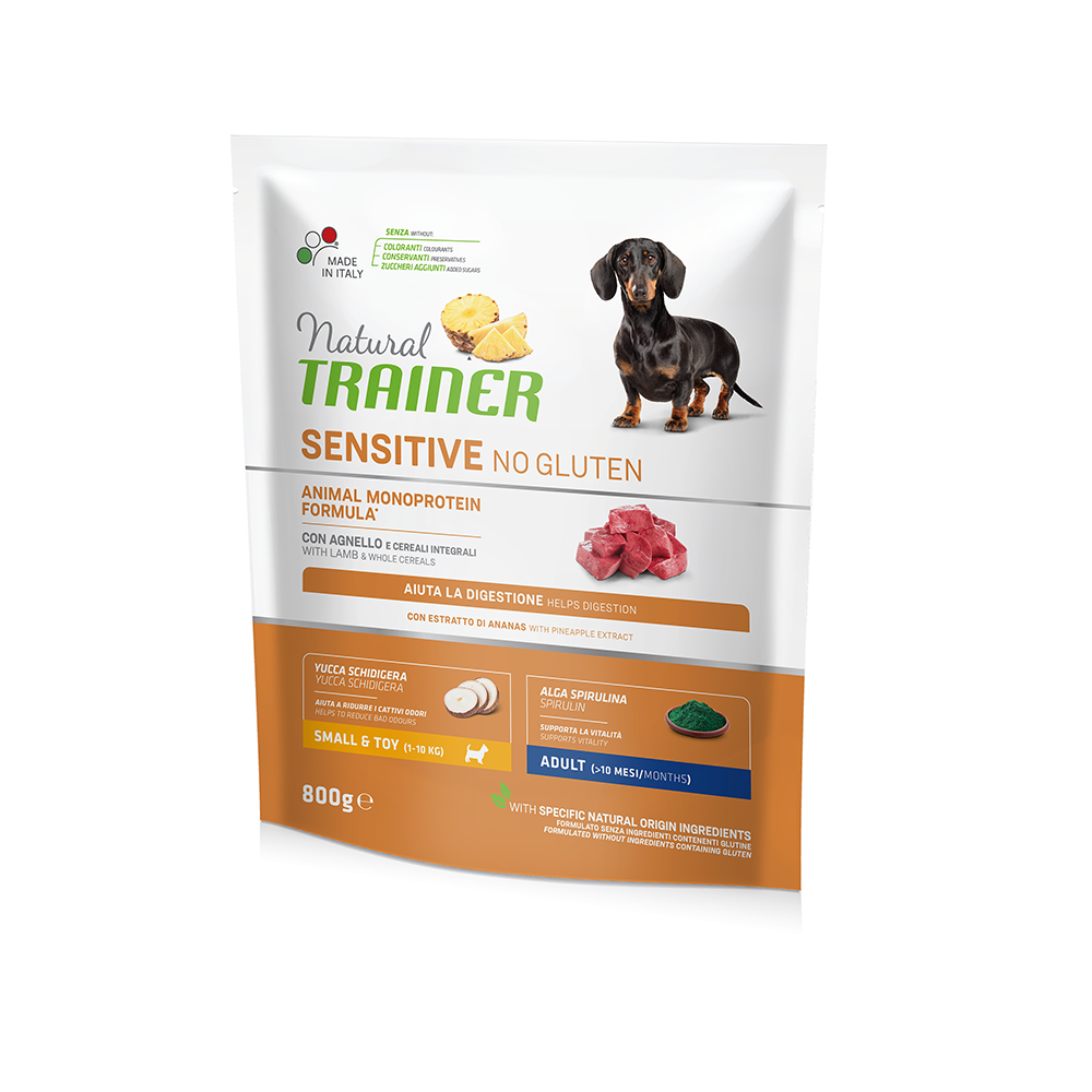 NATURAL TRAINER SENSITIVE SMALL & TOY/ ADULT (NO GLUTEN) με Αρνί 800gr