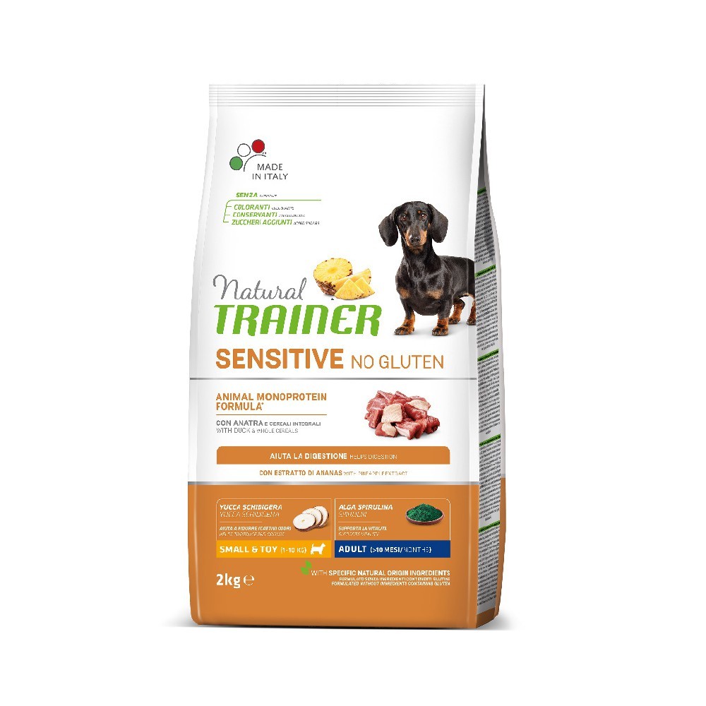 NATURAL TRAINER SENSITIVE SMALL & TOY/ ADULT (NO GLUTEN) με Πάπια 2kg