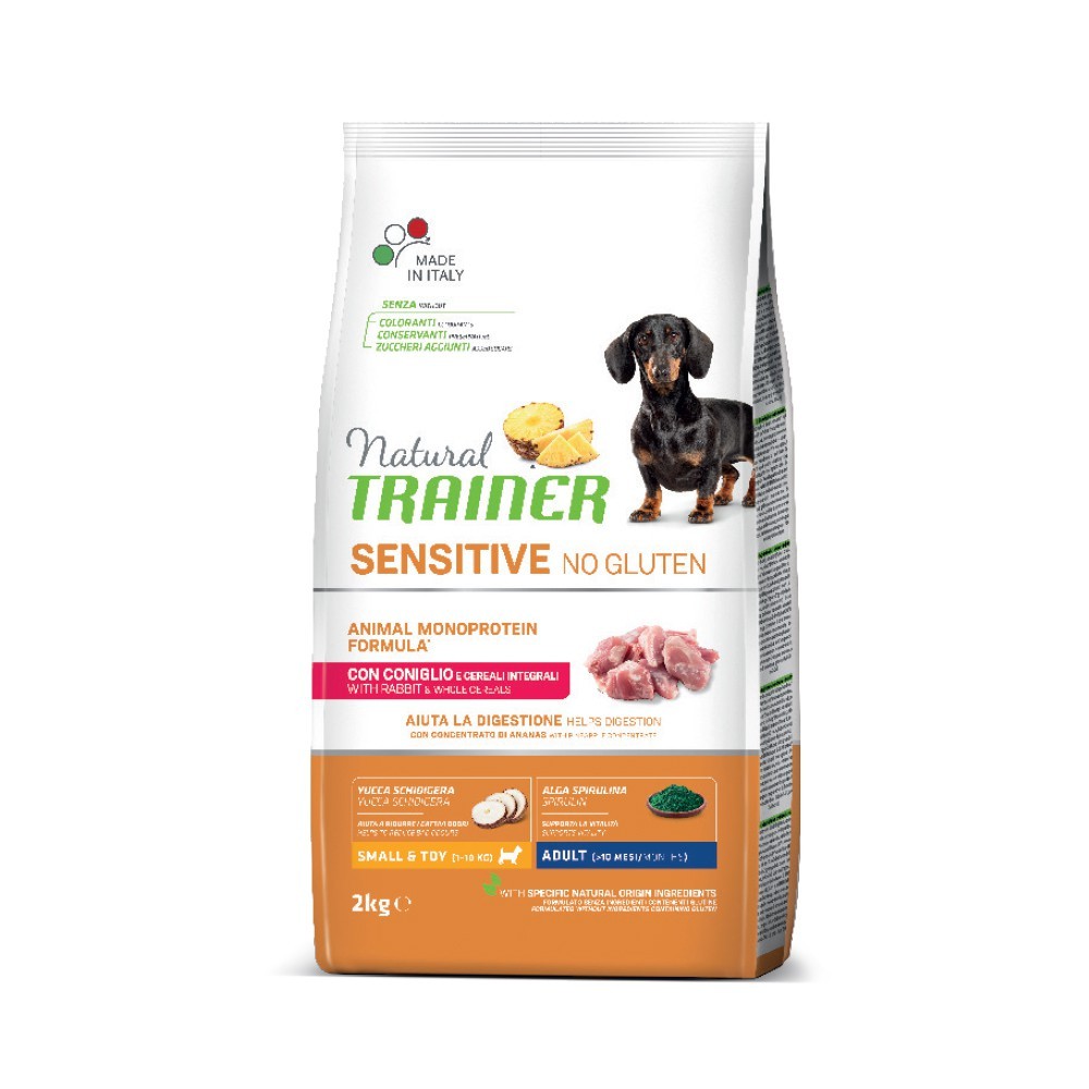 NATURAL TRAINER SENSITIVE SMALL & TOY/ ADULT (NO GLUTEN) με Κουνέλι 800gr