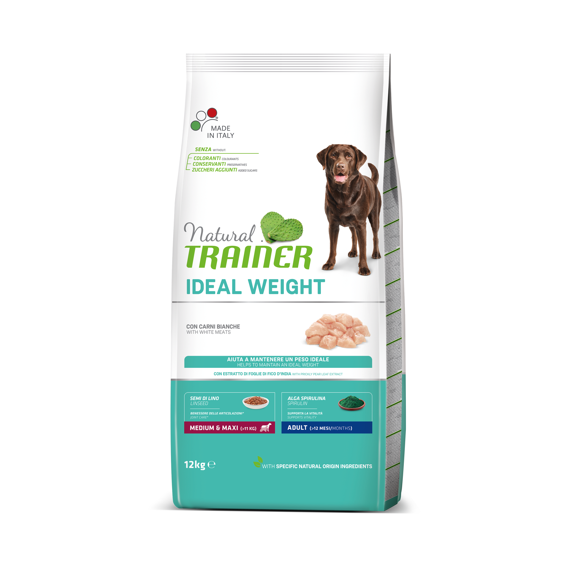 NATURAL TRAINER IDEAL WEIGHT MEDIUM & MAXI/ ADULT με Λευκά κρέατα 12kg