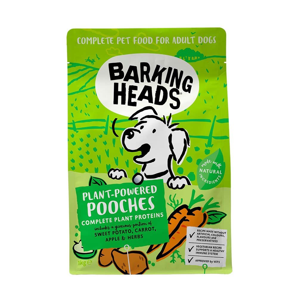 BARKING HEADS ALL BREEDS/ ADULT PLANT POWERED POOCHES χωρίς κρέας 1kg