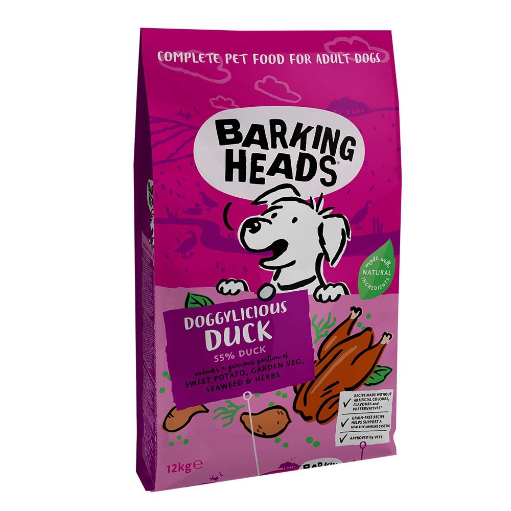 BARKING HEADS ALL BREEDS/ ADULT DOGGYLICIOUS DUCK με Πάπια 12kg