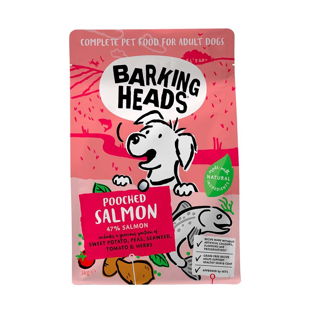 BARKING HEADS ALL BREEDS/ ADULT POOCHED SALMON με Σολομό 1kg