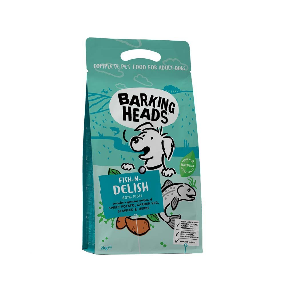 BARKING HEADS ALL BREEDS/ ADULT FISH -N- DELISH με Ψάρια 2kg