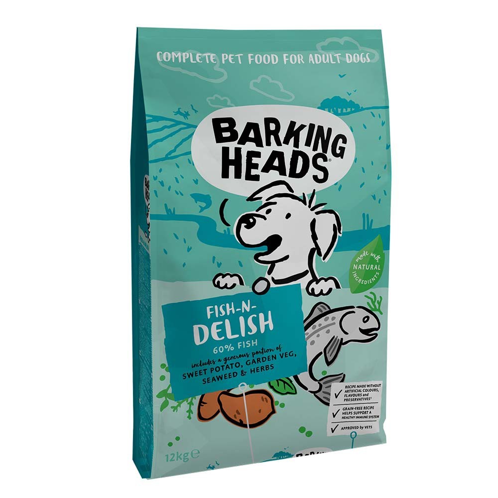 BARKING HEADS ALL BREEDS/ ADULT FISH -N- DELISH με ψάρια 12kg