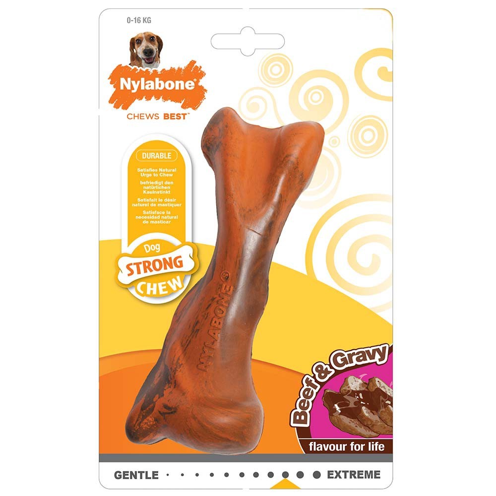 Nylabone Strong Chew Bone Beef & Gravy