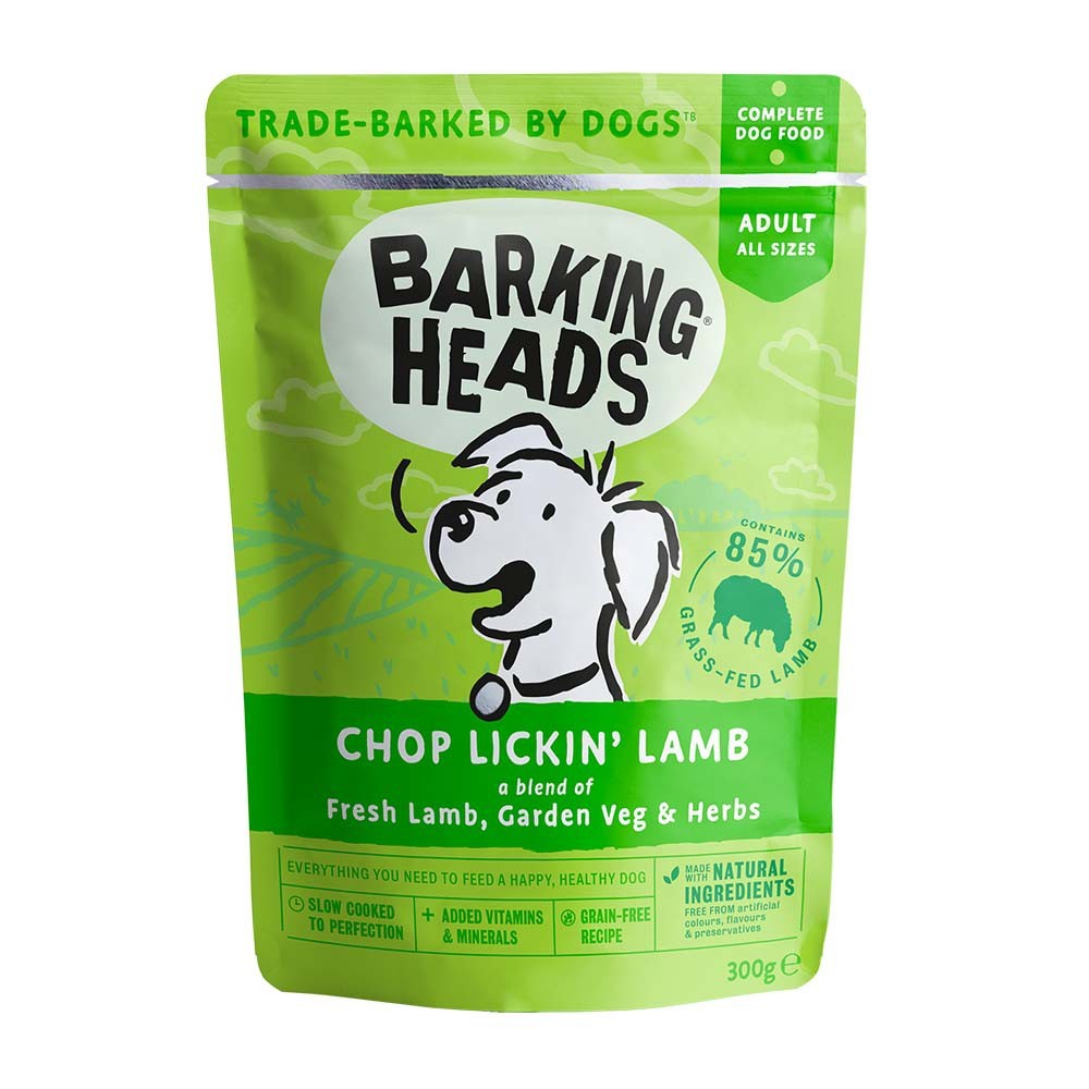 BARKING HEADS WET FOOD ADULT CHOP LICKIN' LAMB (grain free) με Αρνί 300gr