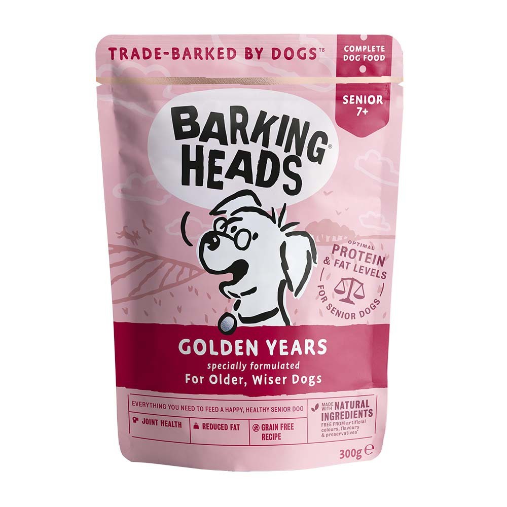 BARKING HEADS WET FOOD POUCH GOLDEN YEARS SENIOR (grain free) με Κοτόπουλο και Σολομό 300gr