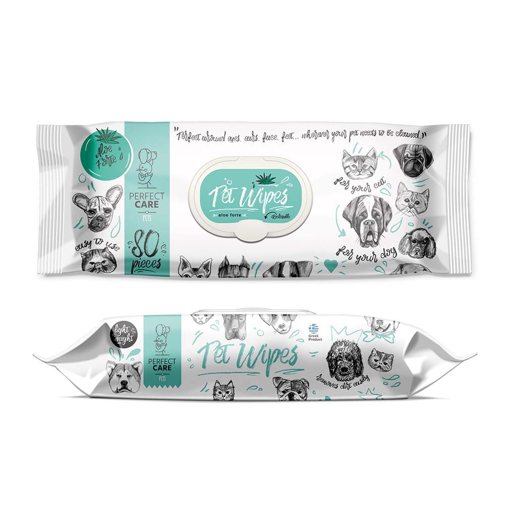 PERFECT CARE PET WIPES ALOE FORTE (80 μαντ.)