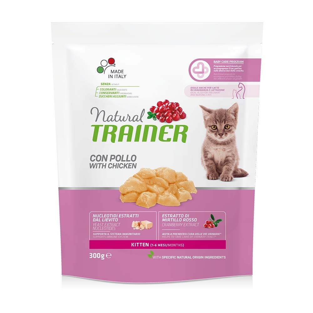 NATURAL TRAINER CAT KITTEN Ξηρά τροφή για γατάκια έως τον 6ο μήνα ζωής με Κοτόπουλο 300gr