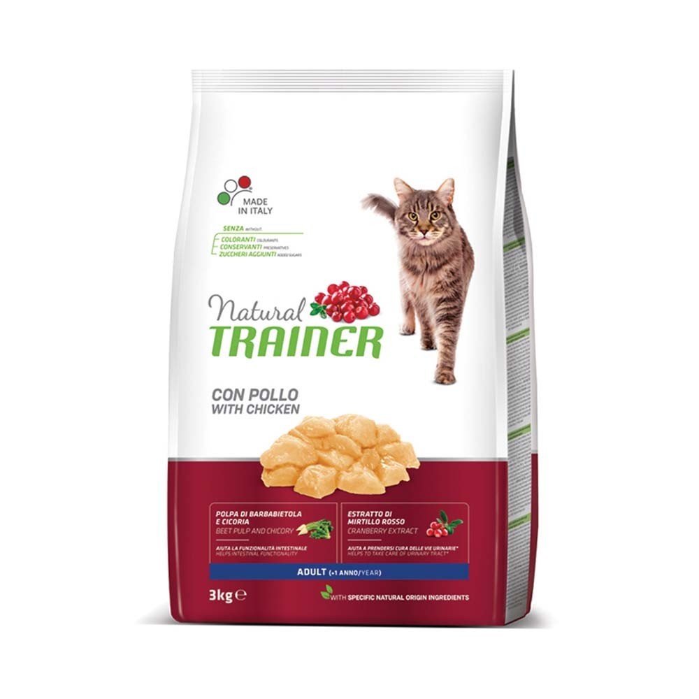 NATURAL TRAINER CAT ADULT Ξηρά τροφή για ενήλικες γάτες με Κοτόπουλο 3kg