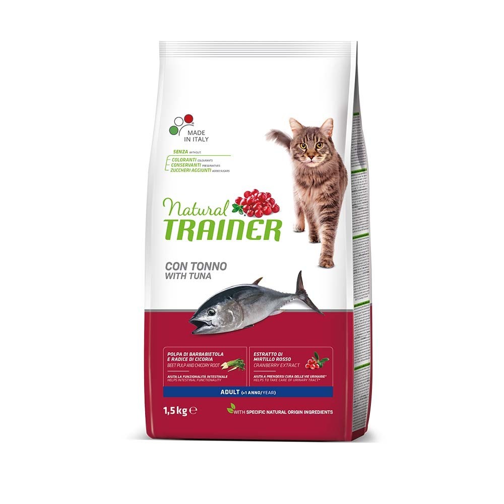 NATURAL TRAINER CAT ADULT Ξηρά τροφή για ενήλικες γάτες με Τόνο 1,5kg