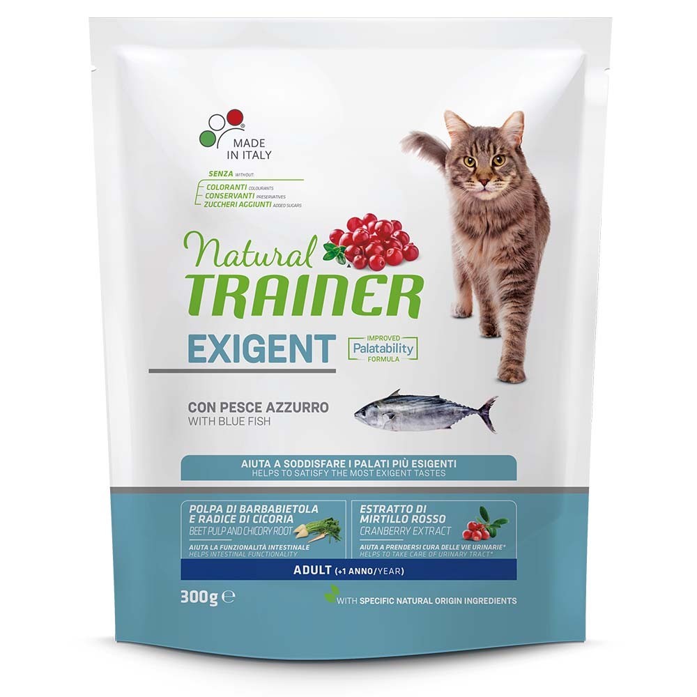 NATURAL TRAINER CAT EXIGENT Ξηρά τροφή για ενήλικες γάτες με ιδιαίτερες γευστικές απαιτήσεις, με Ψάρια Ωκεανού 300gr