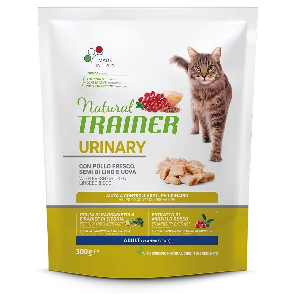 NATURAL TRAINER CAT URINARY Ξηρά τροφή για ενήλικες στειρωμένες γάτες με προβλήματα στο ουροποιητικό σύστημα, με Κοτόπουλο 300gr