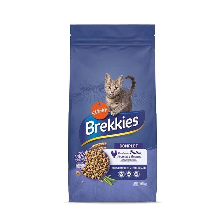 BREKKIES CAT ADULT COMPLETE για ενήλικες γάτες με Κοτόπουλο 15kg