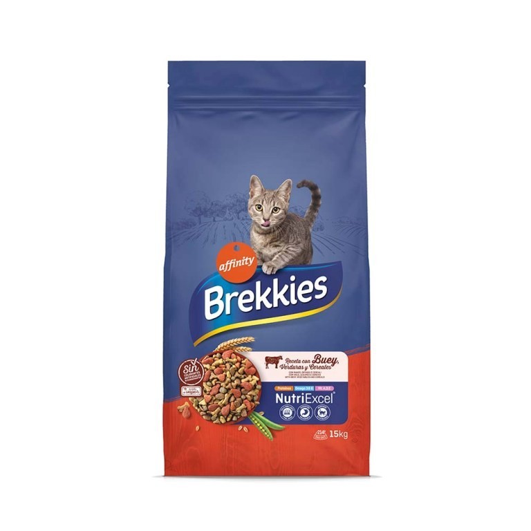 BREKKIES CAT ADULT MIX BEEF για ενήλικες γάτες με Βοδινό 15kg