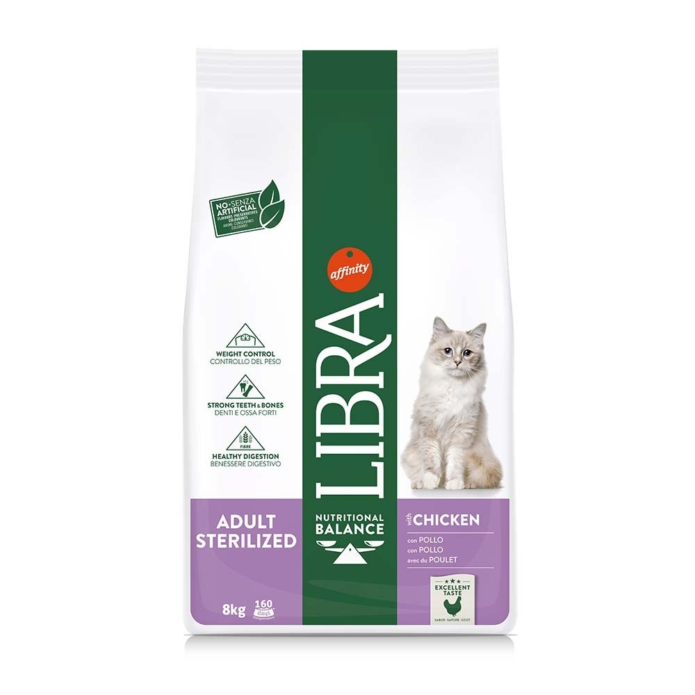 LIBRA CAT ADULT STERILIZED Ξηρά τροφή για ενήλικες στειρωμένες γάτες με Κοτόπουλο 8kg