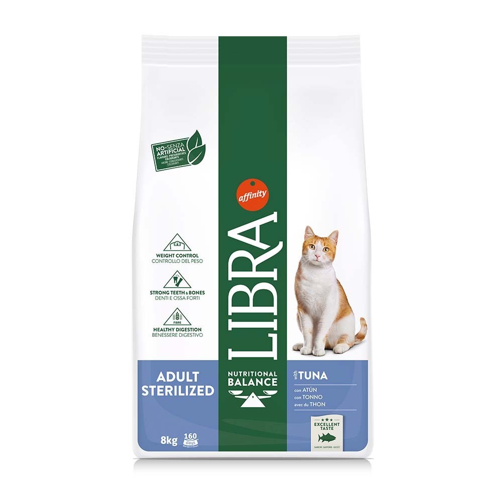 LIBRA CAT ADULT STERILIZED Ξηρά τροφή για ενήλικες στειρωμένες γάτες με Τόνο 8kg