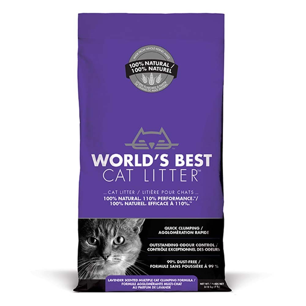 World's Best Cat Litter Multiple Cat Lavender Σειρά άμμου γάτας Original 3,18kg