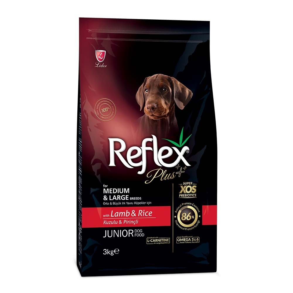 REFLEX PLUS MEDIUM/LARGE JUNIOR LAMB Ξηρά τροφή για κουτάβια μεσαίων & μεγαλόσωμων φυλών, με αρνί 3kg