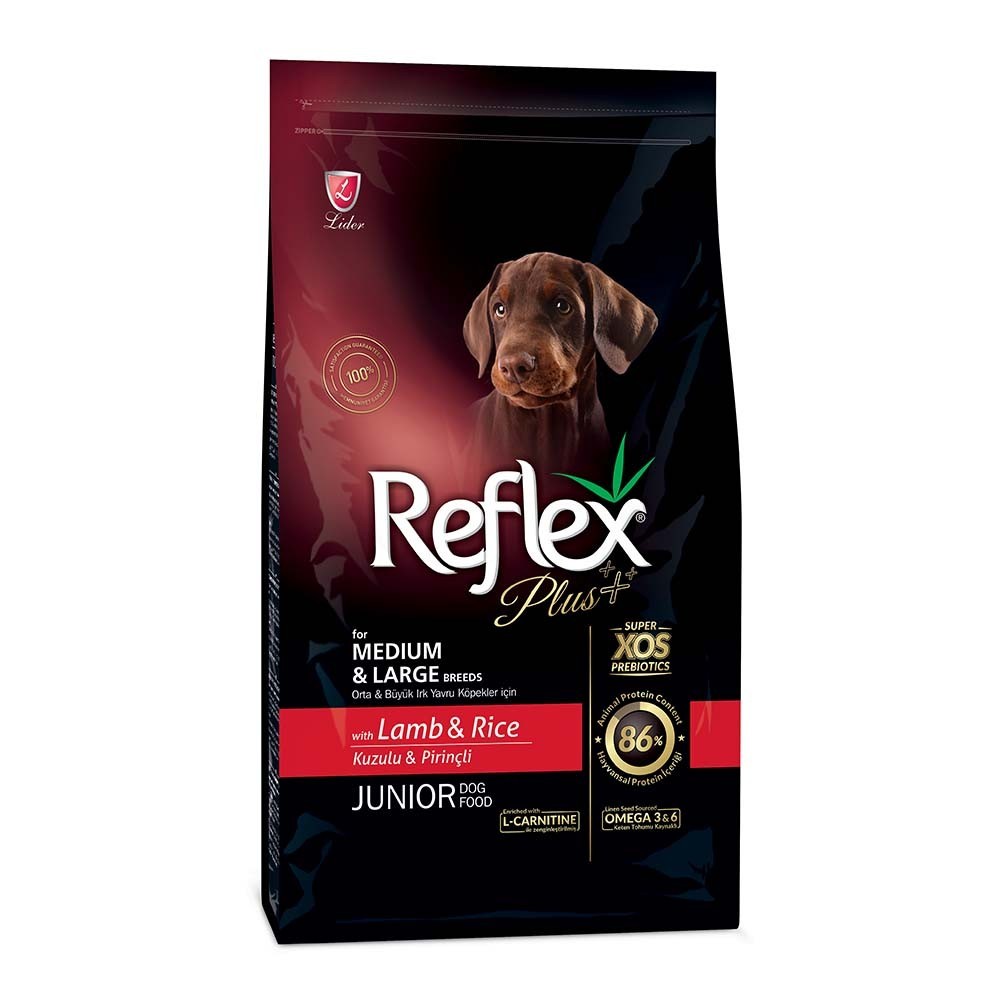 REFLEX PLUS MEDIUM/LARGE JUNIOR LAMB Ξηρά τροφή για κουτάβια μεσαίων & μεγαλόσωμων φυλών, με αρνί 15kg