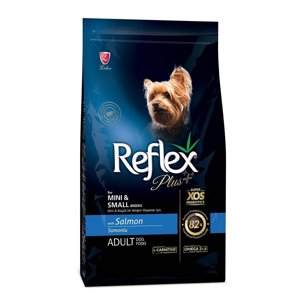 REFLEX PLUS MINI/SMALL ADULT SALMON Ξηρά τροφή για ενήλικους σκύλους μικρόσωμων φυλών, με σολομό 8kg