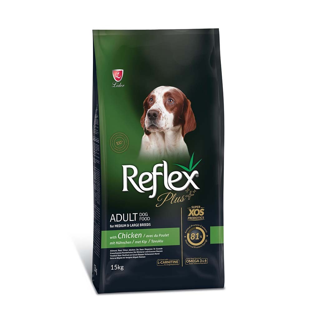 REFLEX PLUS MEDIUM/LARGE ADULT CHICKEN Ξηρά τροφή για ενήλικους σκύλους μεσαίων & μεγαλόσωμων φυλών, με κοτόπουλο 15kg