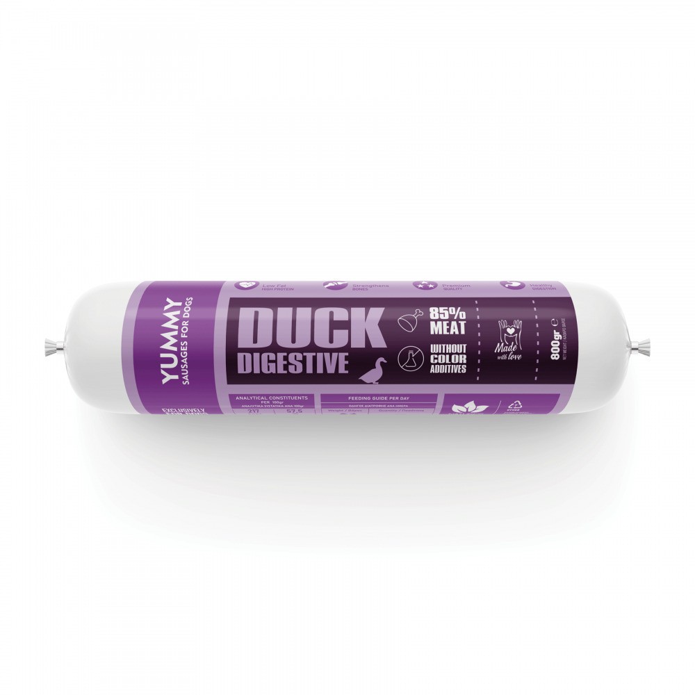 Nature's Food Yummy Duck Digestive Σαλάμι Σκύλου με Πάπια 800gr