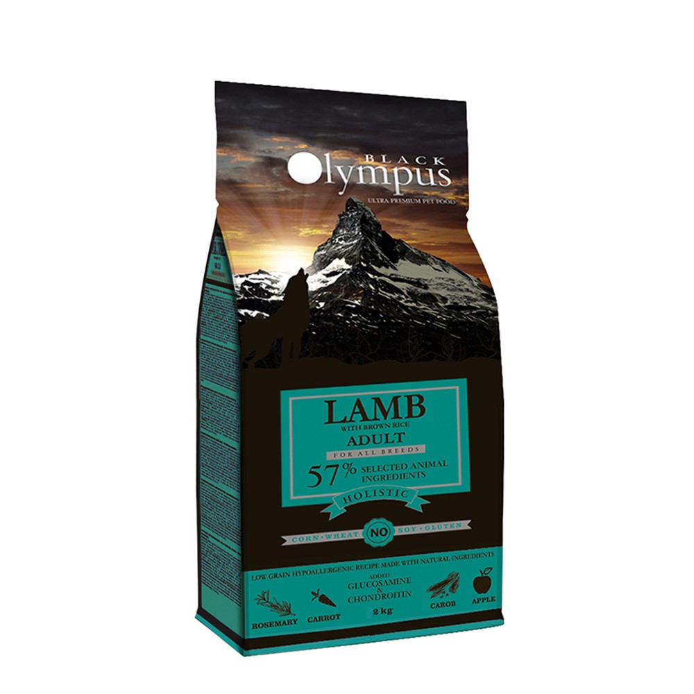 BLACK OLYMPUS ADULT MEDIUM LAMB & BROWN RICE Για ενήλικους σκύλους όλων των φυλών με αρνί και καστανό ρύζι 2kg